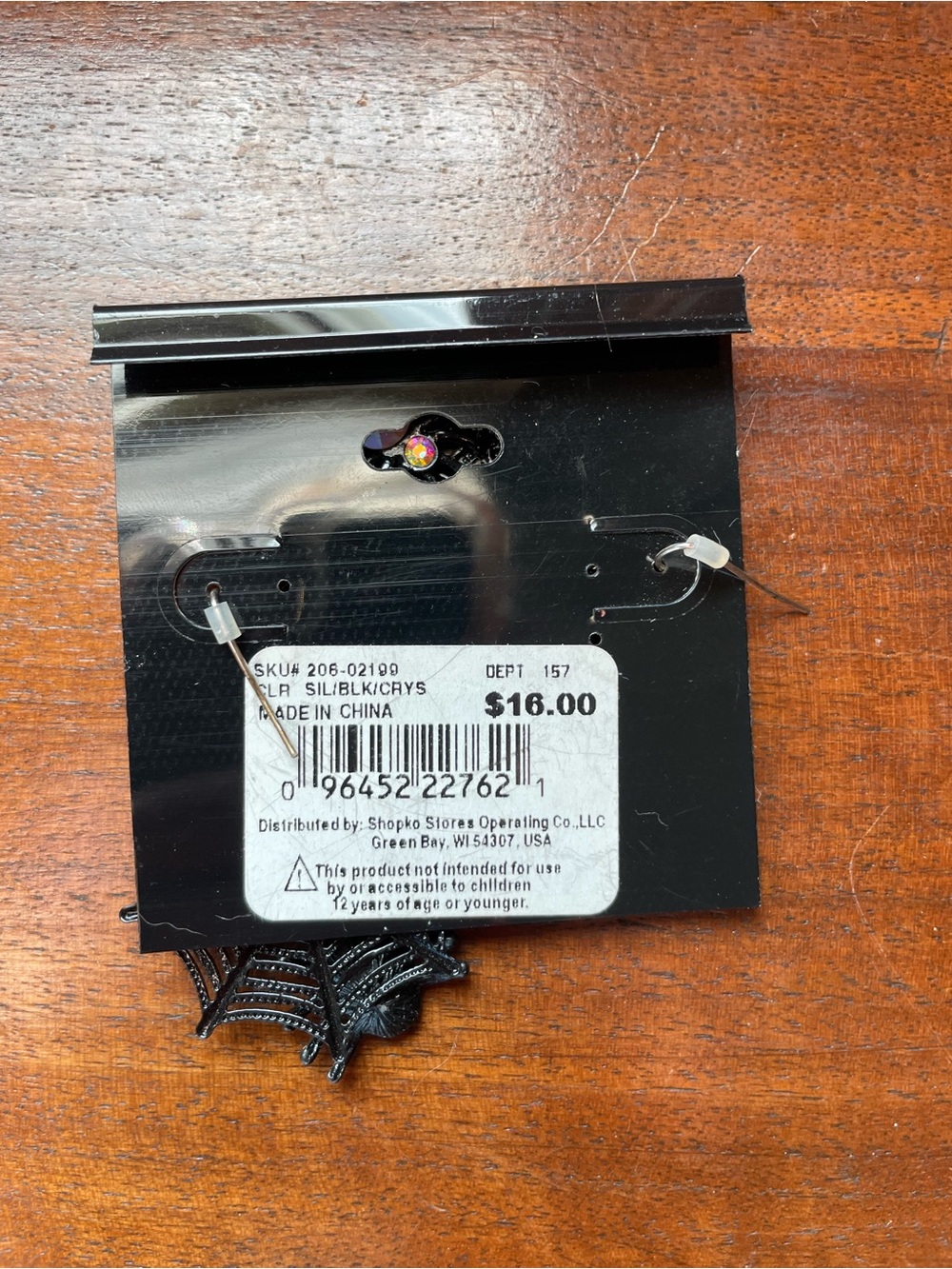Bundle 3 pair $12. Black Spider Web Dangle Earrings - Halloween Jewelry - Picture 3 of 3